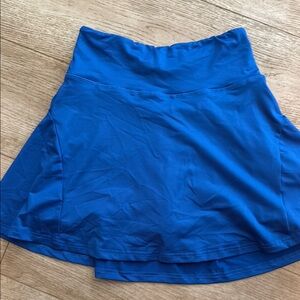 Vibrant Blue Mini Athletic Skirt with shorts High-Low Hem